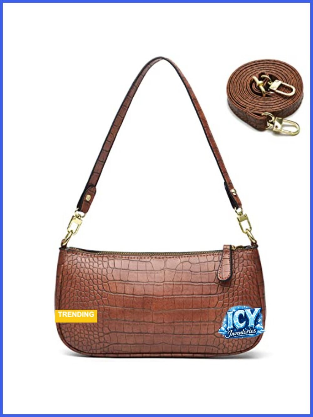 Retro Crocodile Pattern PU Leather Tote Crossbody Bag Women Faux Leather Handbag
